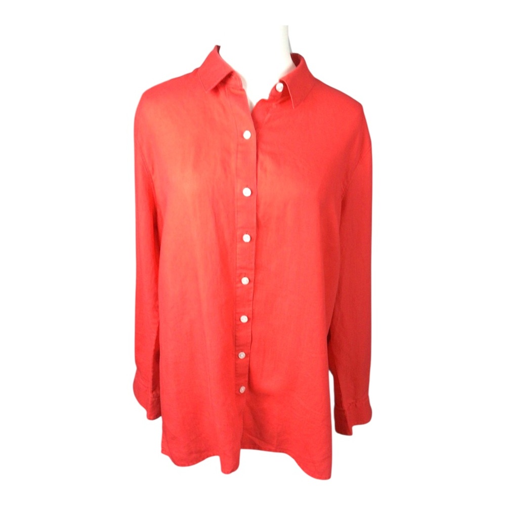 Tommy Bahama Women’s Linen Button-Down Tunic Shirt Cottagecore - Picture 1 of 12